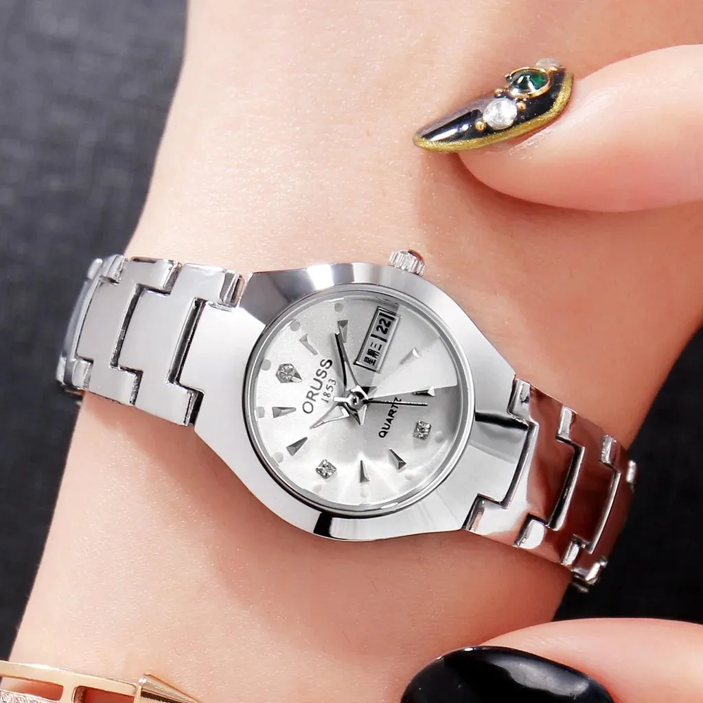 Luxury Stainless Steel Waterproof Ladies Quartz Watch