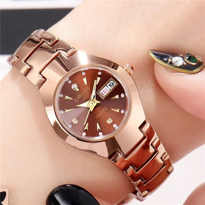 Luxury Stainless Steel Waterproof Ladies Quartz Watch