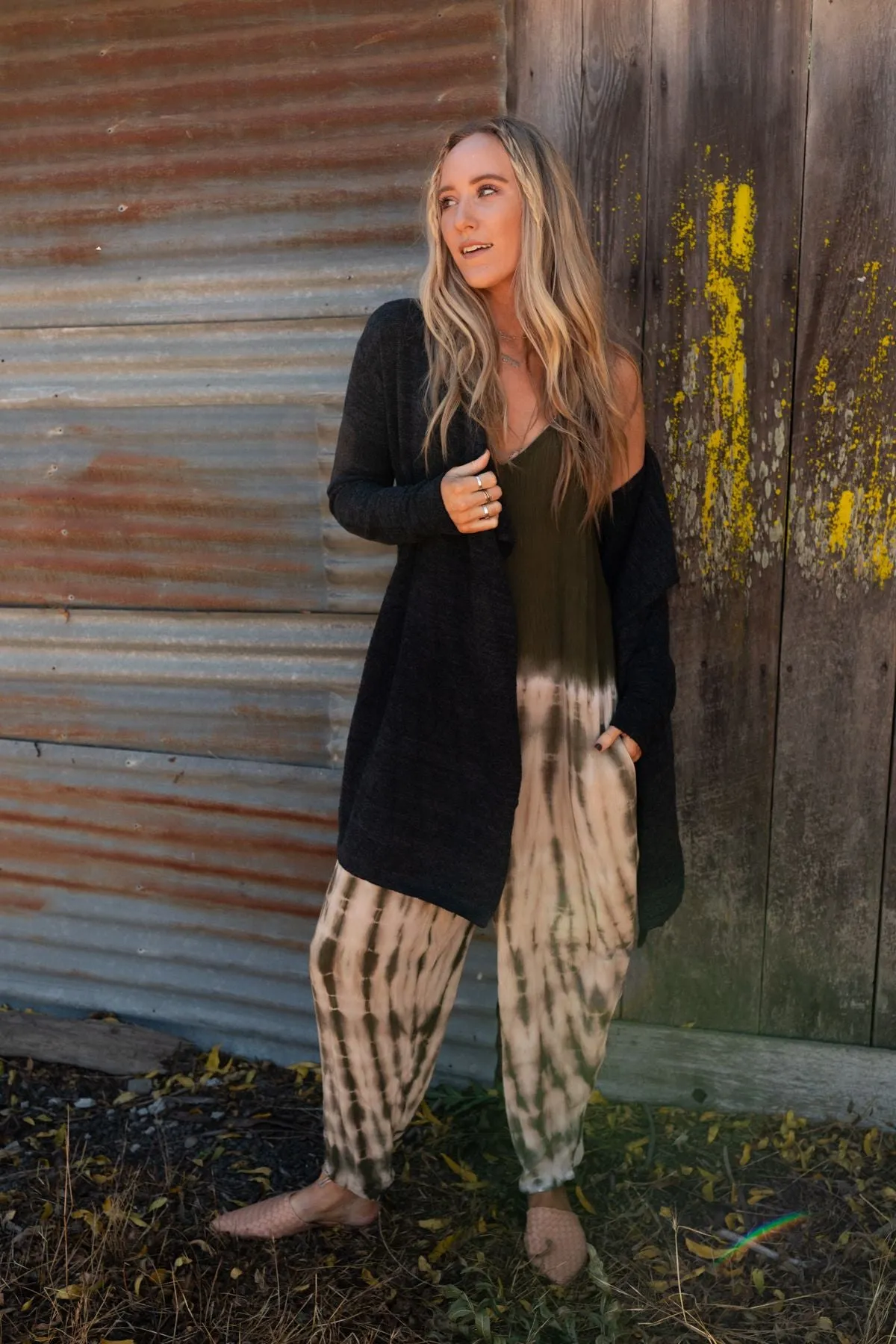 Mulholland Draped Cardigan - Charcoal