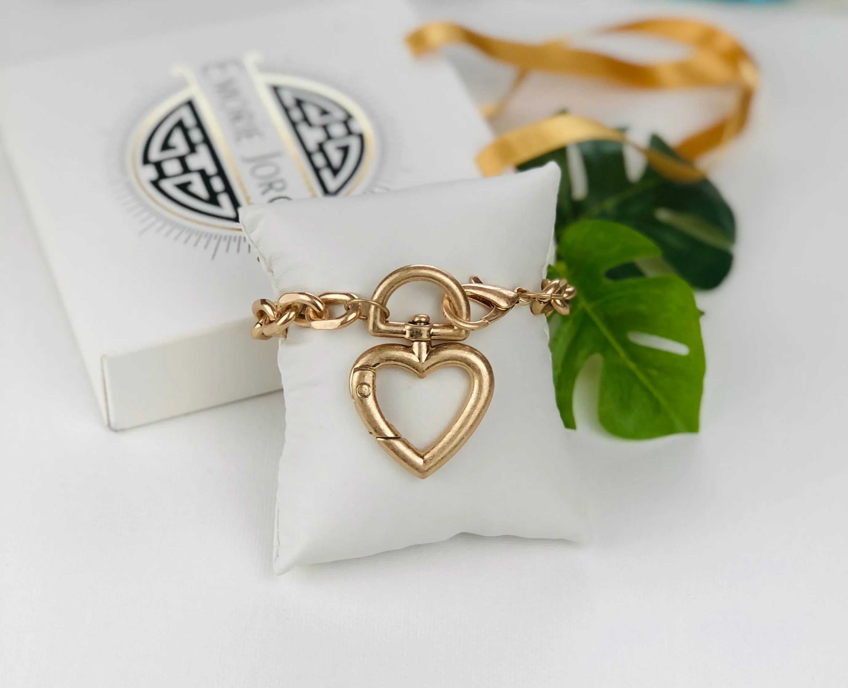 Open Heart Chunky Chain Bracelet