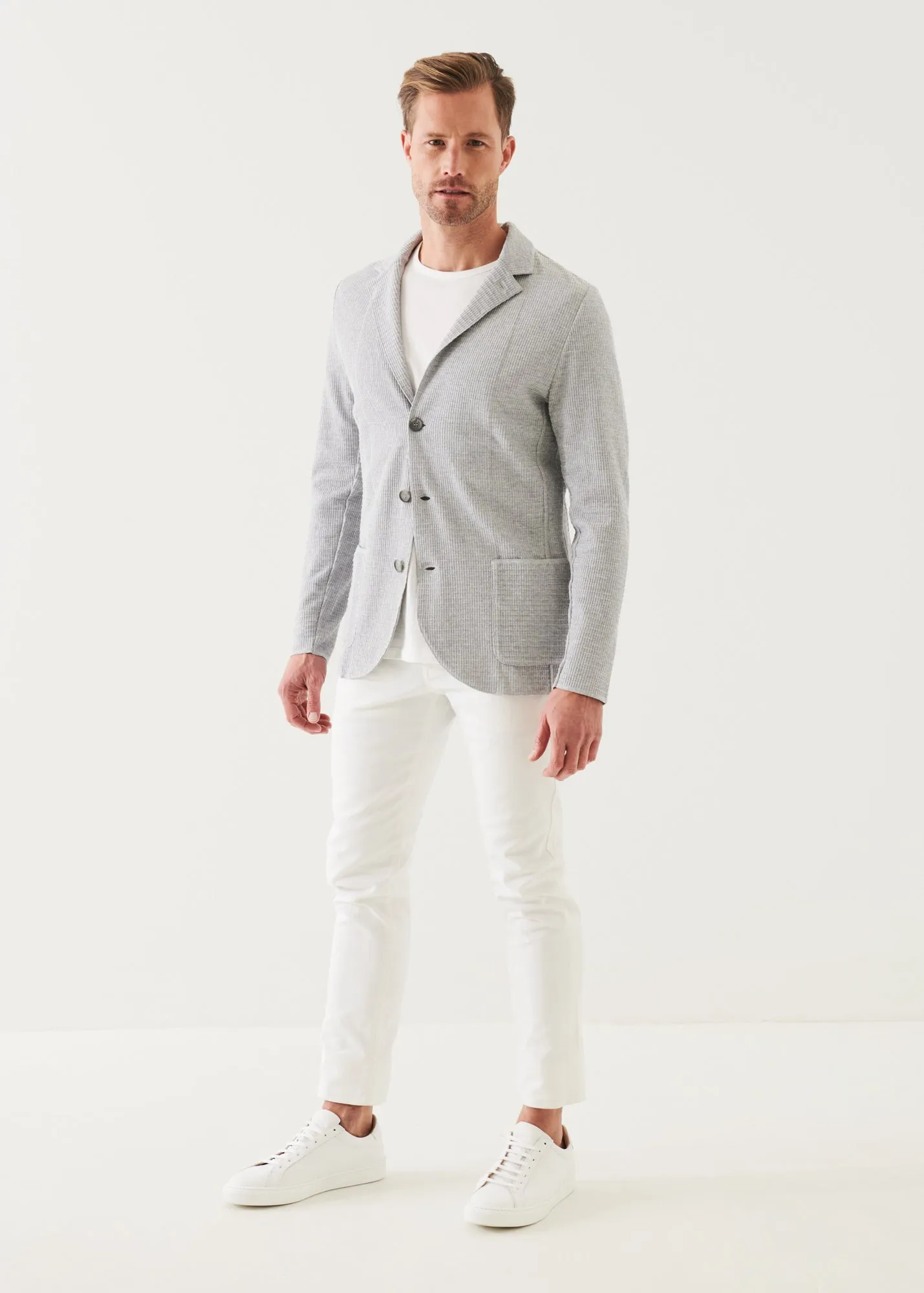 ORGANIC COTTON TEXTURED KNIT BLAZER