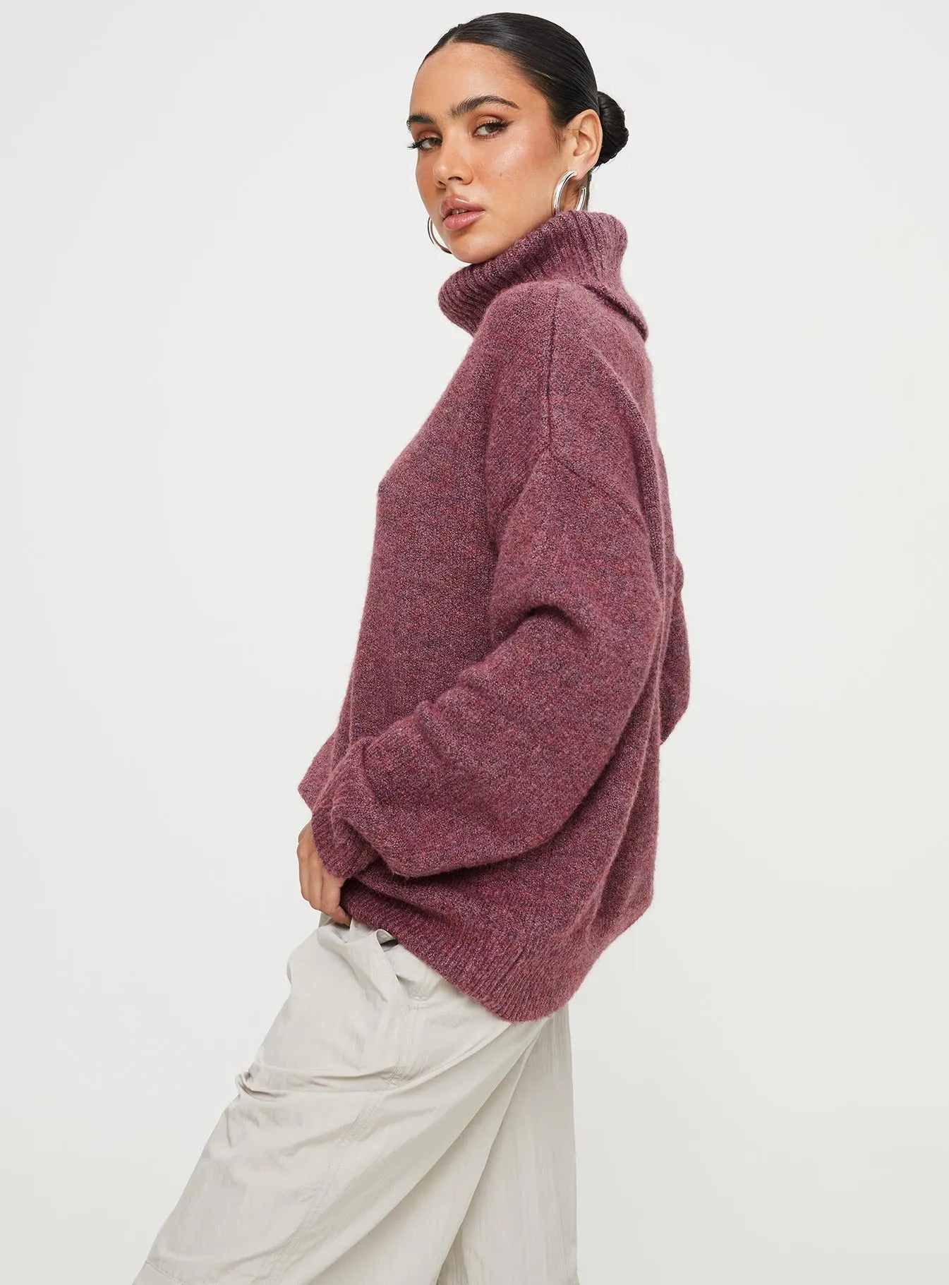 Oswin Turtleneck Jumper Burgundy