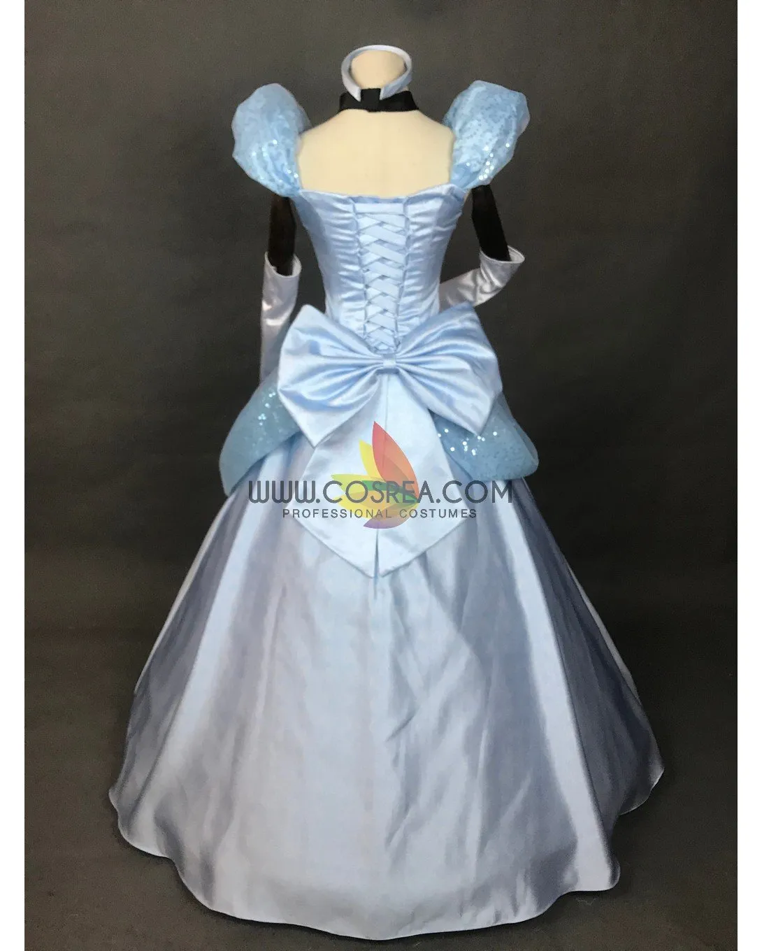 Princess Cinderella Sky Blue Sequined Tulle Cosplay Costume