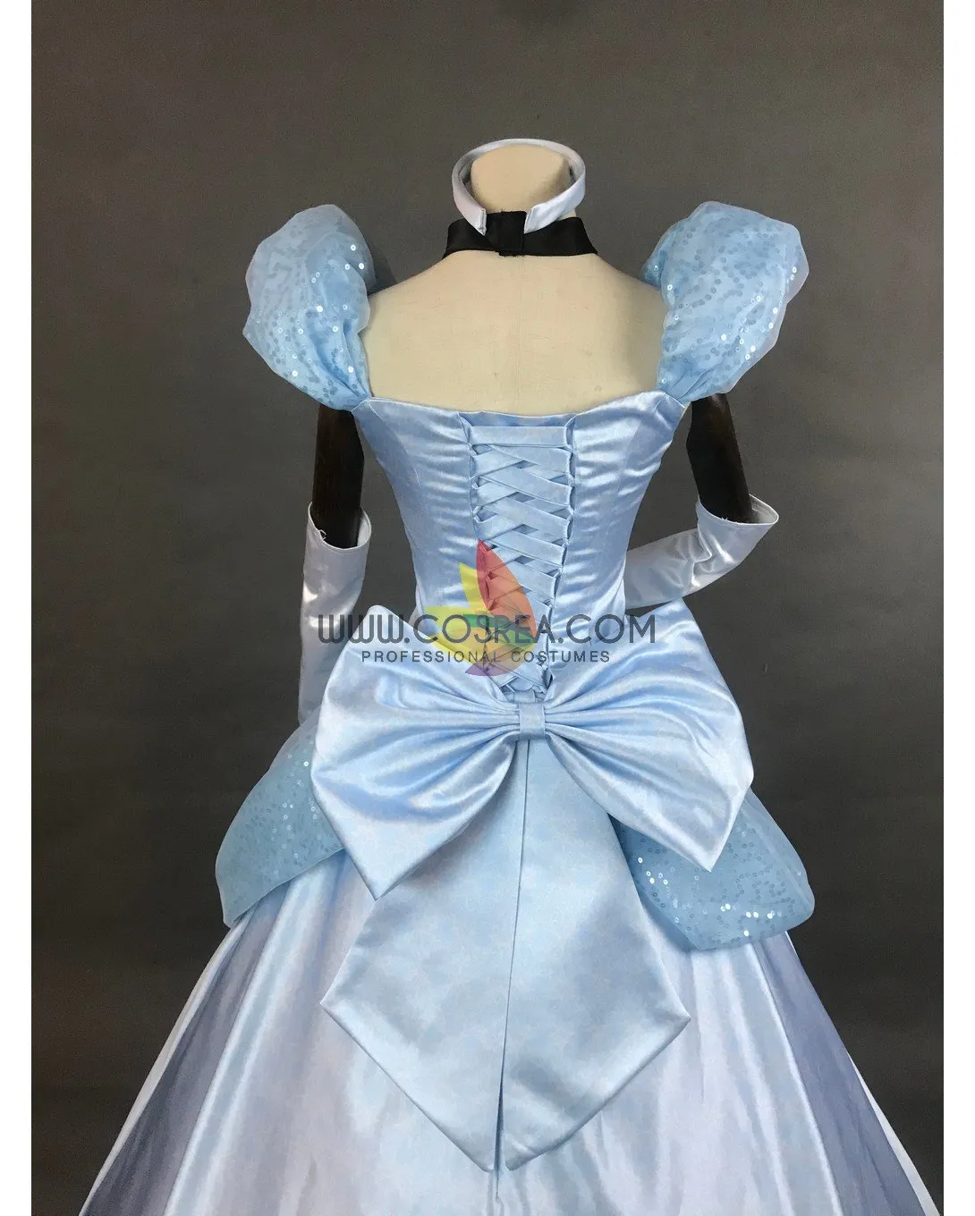 Princess Cinderella Sky Blue Sequined Tulle Cosplay Costume