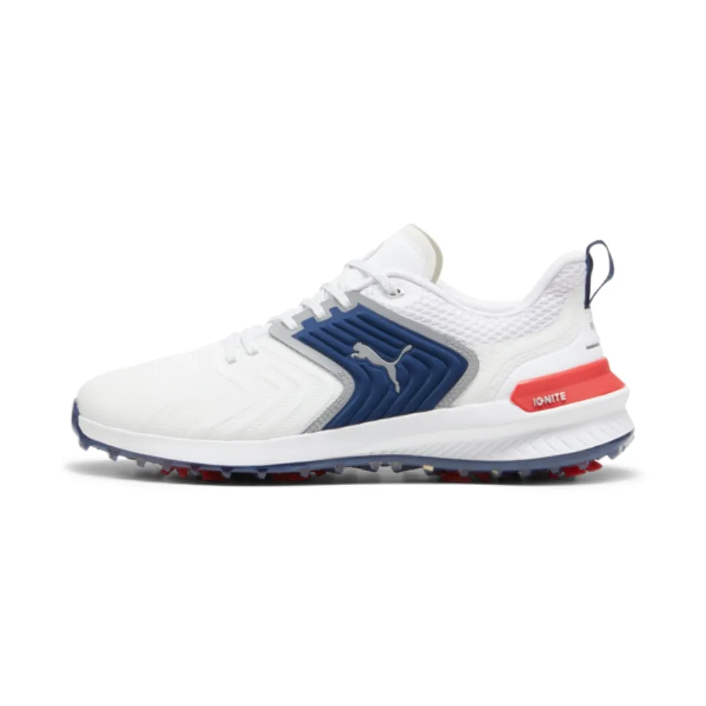 Puma Men's IGNITE Innovate Golf Shoes - Puma White/Persian Blue/Strong Red