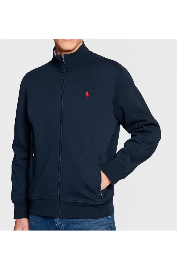 Ralph Lauren Full Zip Track Top Double Knit Navy