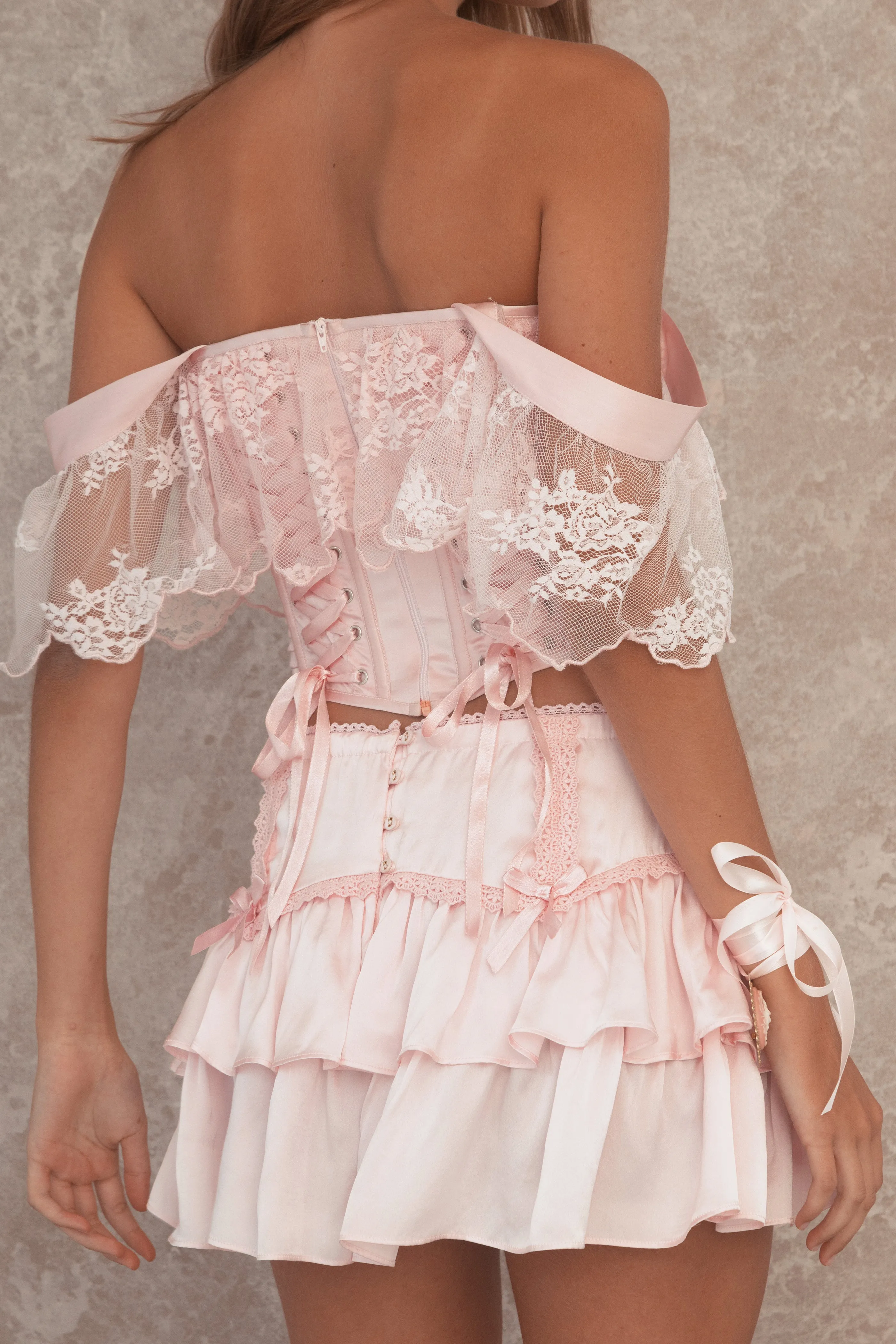 Renaissance Bow Corset - Candy Pink