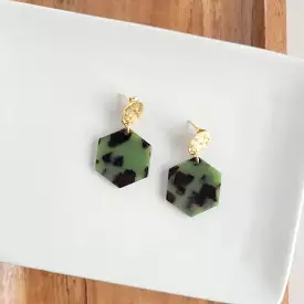 Roxy Earrings - Olive Tortoise