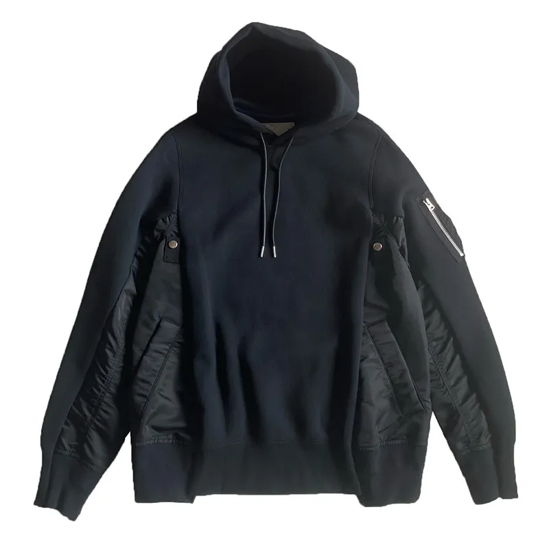 sacai  |Long Sleeves Plain Designers Hoodies