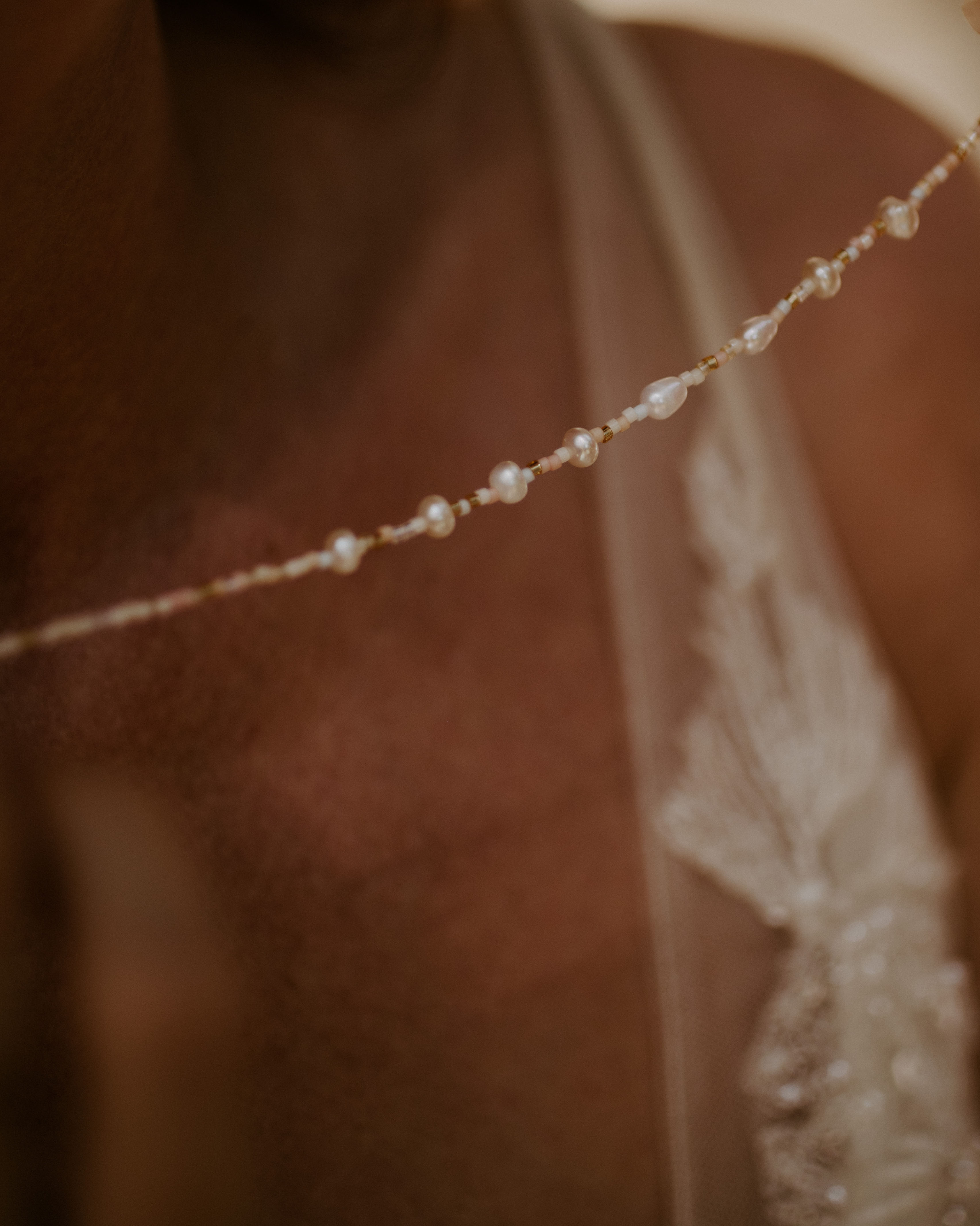 SAKURA - PEARL BEADED WEDDING NECKLACE