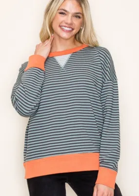 Spruce Striped Terry Pullover