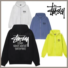 STUSSY  |Long Sleeves Cotton Skater Style Hoodies