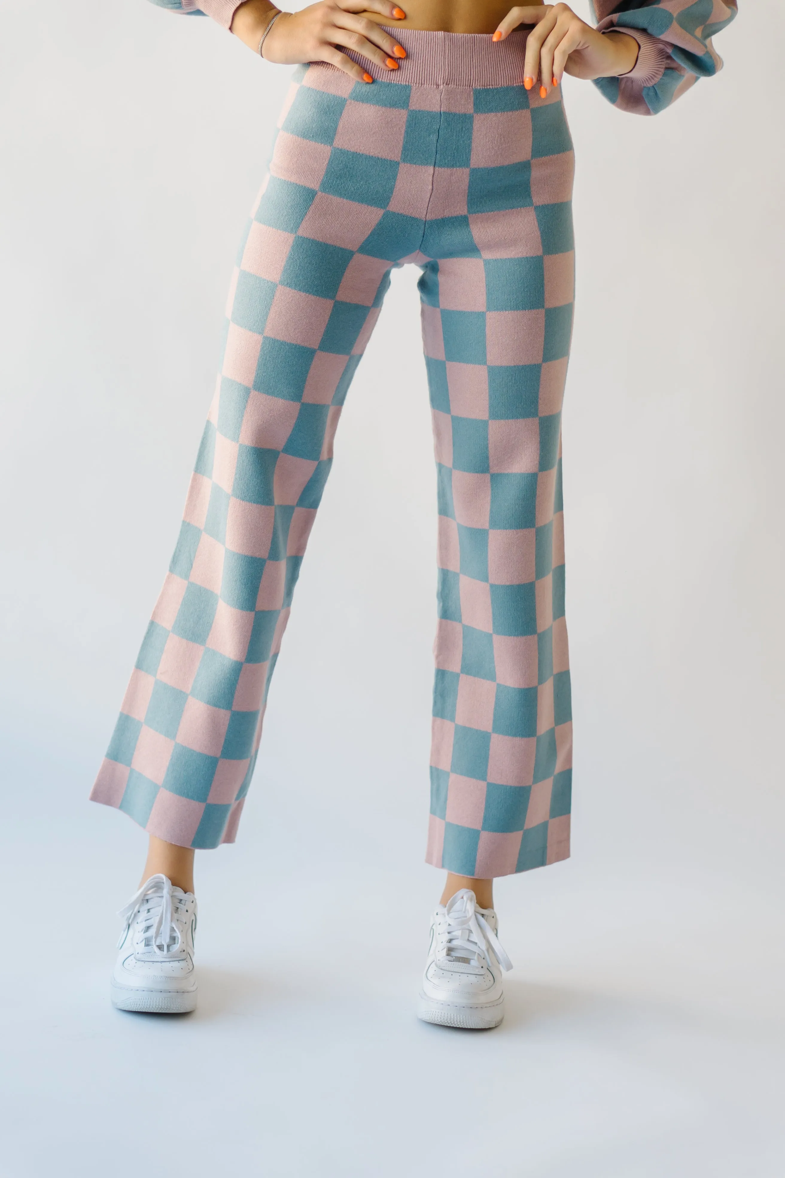 The Granger Checkered Pant in Mauve + Blue