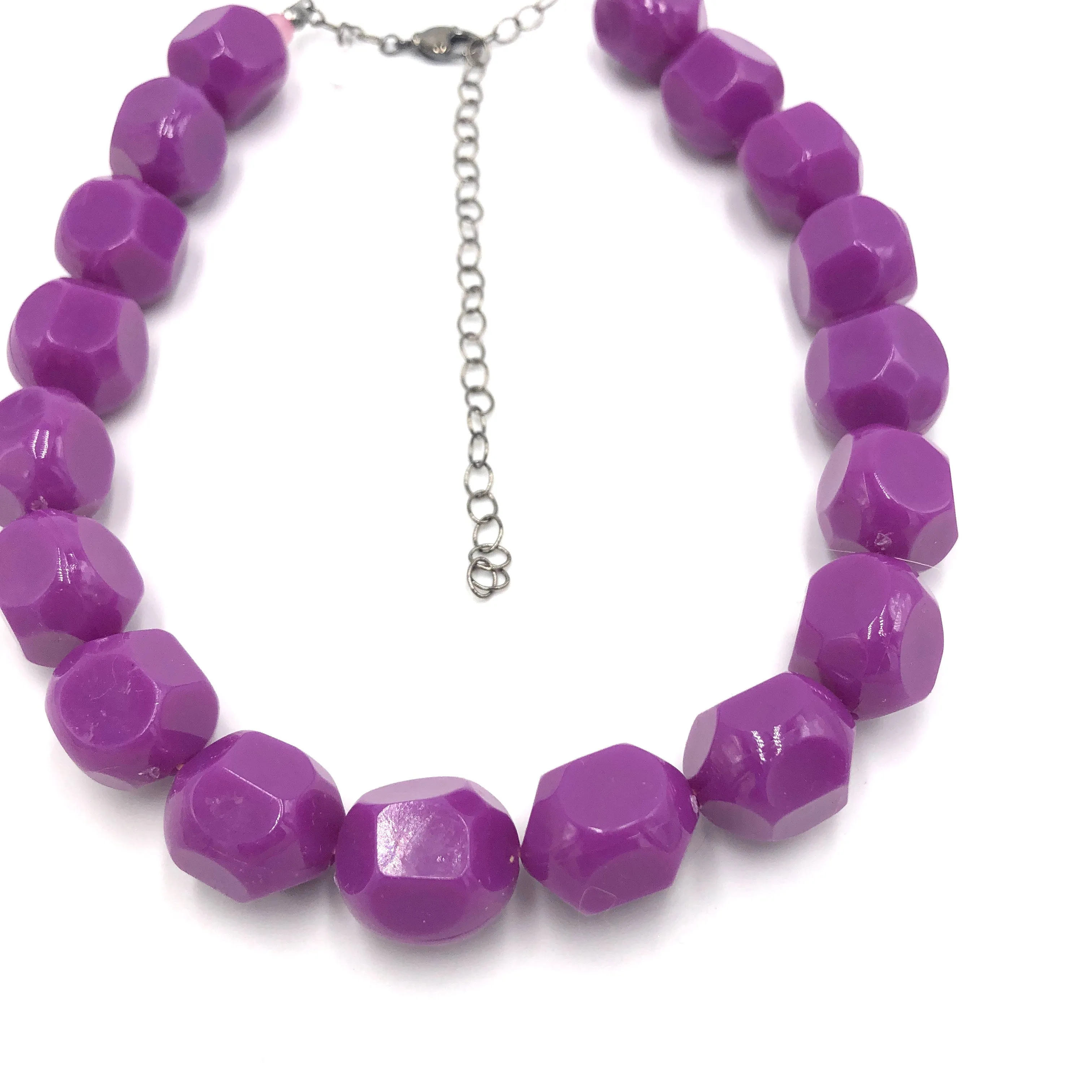 Violet Chunky Facet Marco Necklace