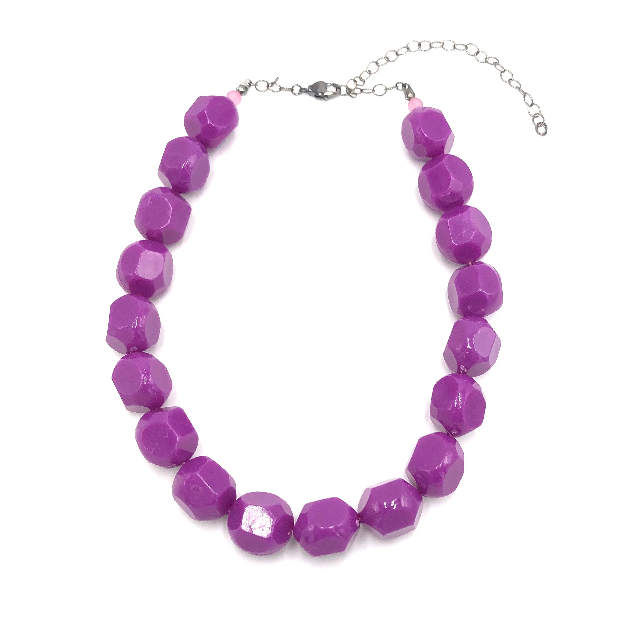 Violet Chunky Facet Marco Necklace