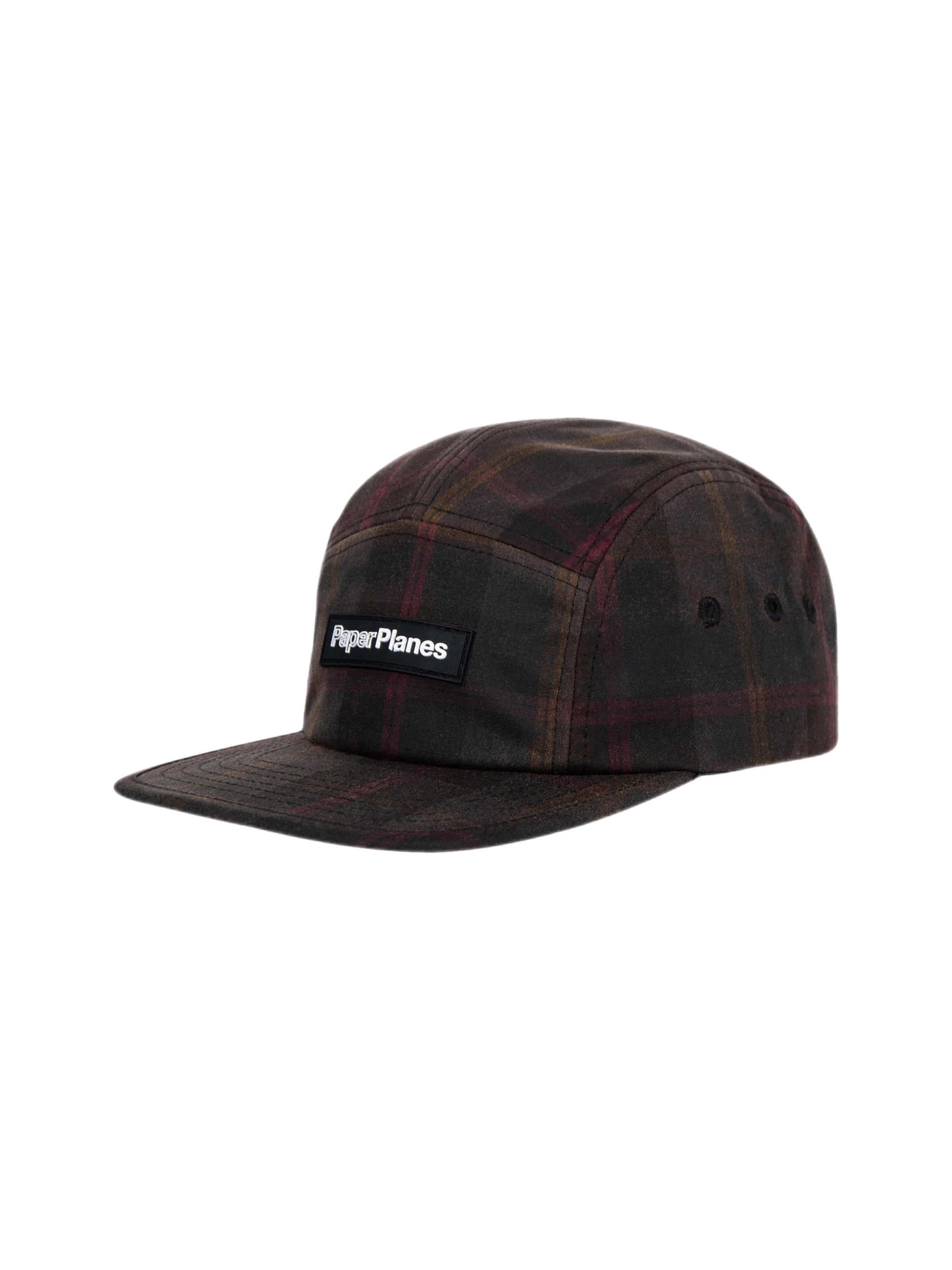 Wax Cotton Plaid 5-Panel Camper 190038