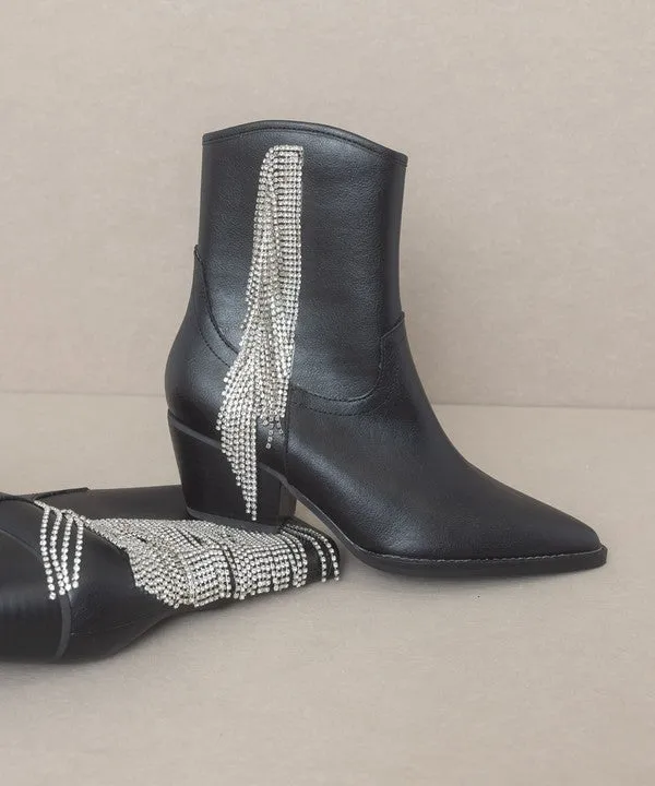 White Rowan Rhinestone Fringe Boot