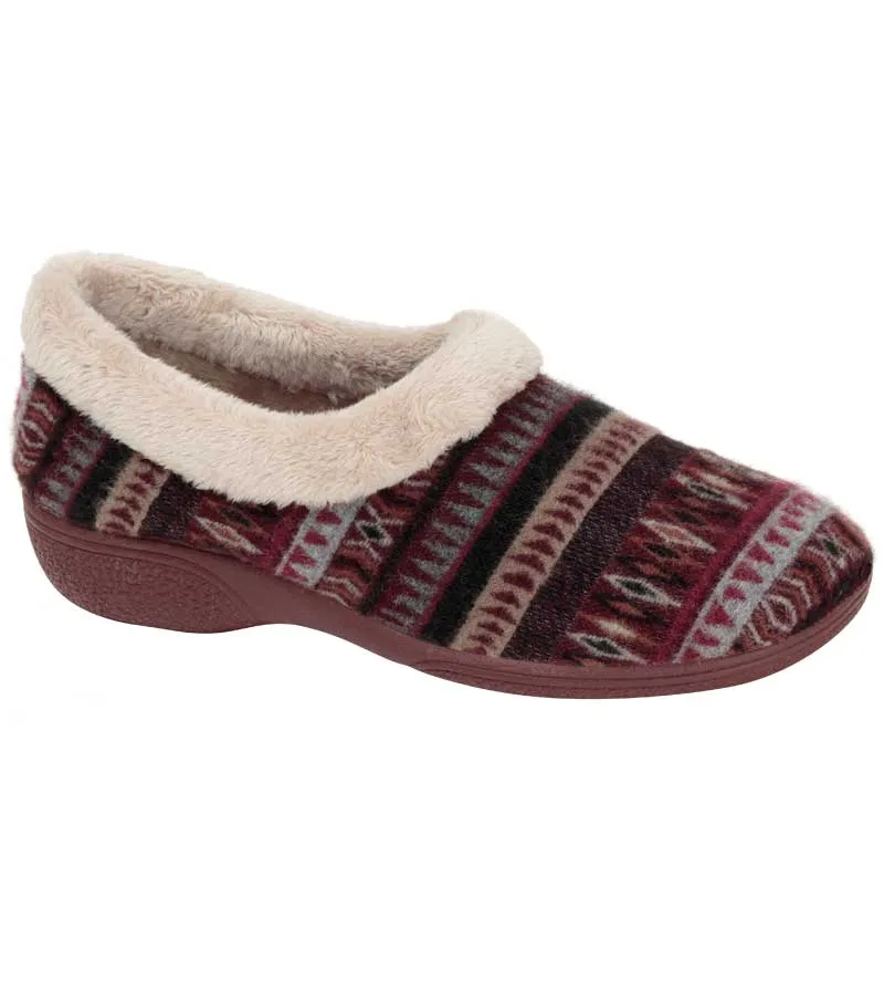 Women's Fleece Lined Slippers - Aztec