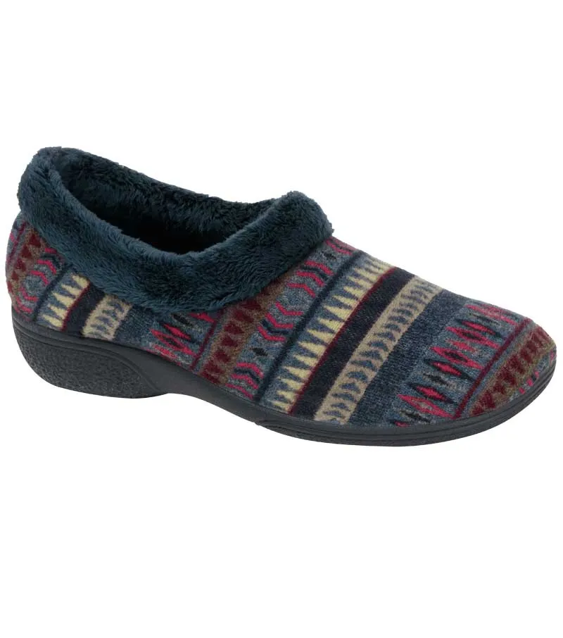 Women's Fleece Lined Slippers - Aztec