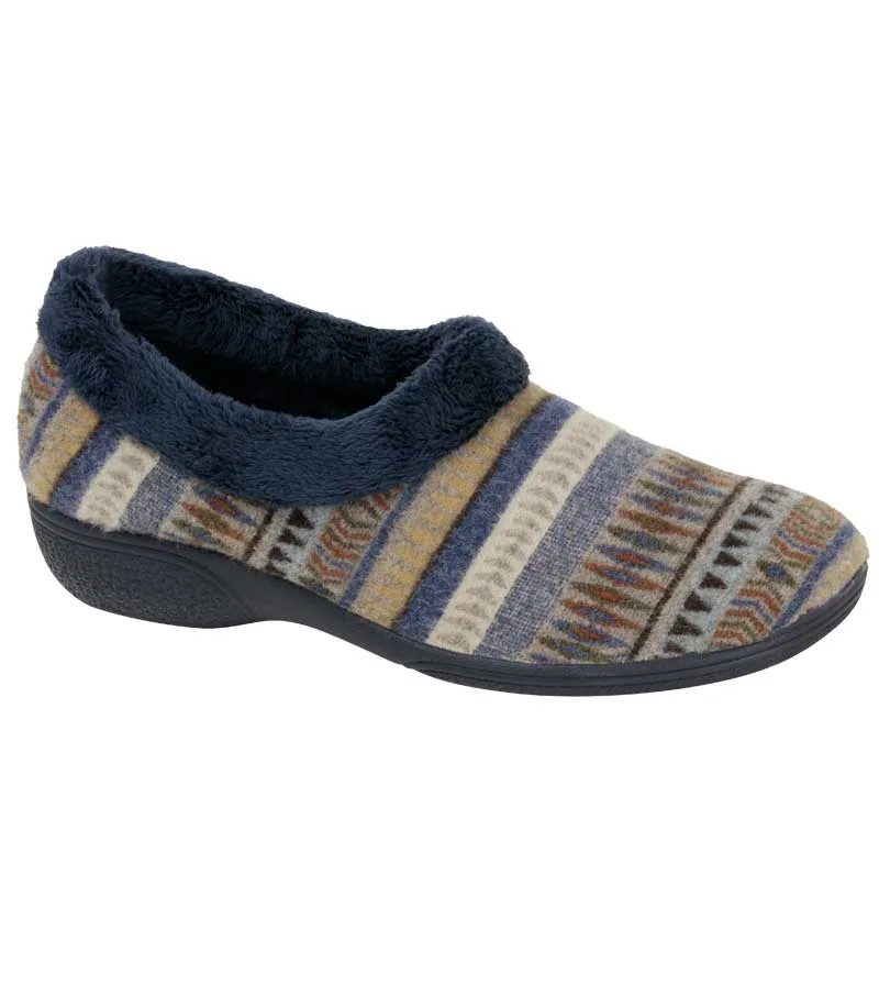 Women's Fleece Lined Slippers - Aztec