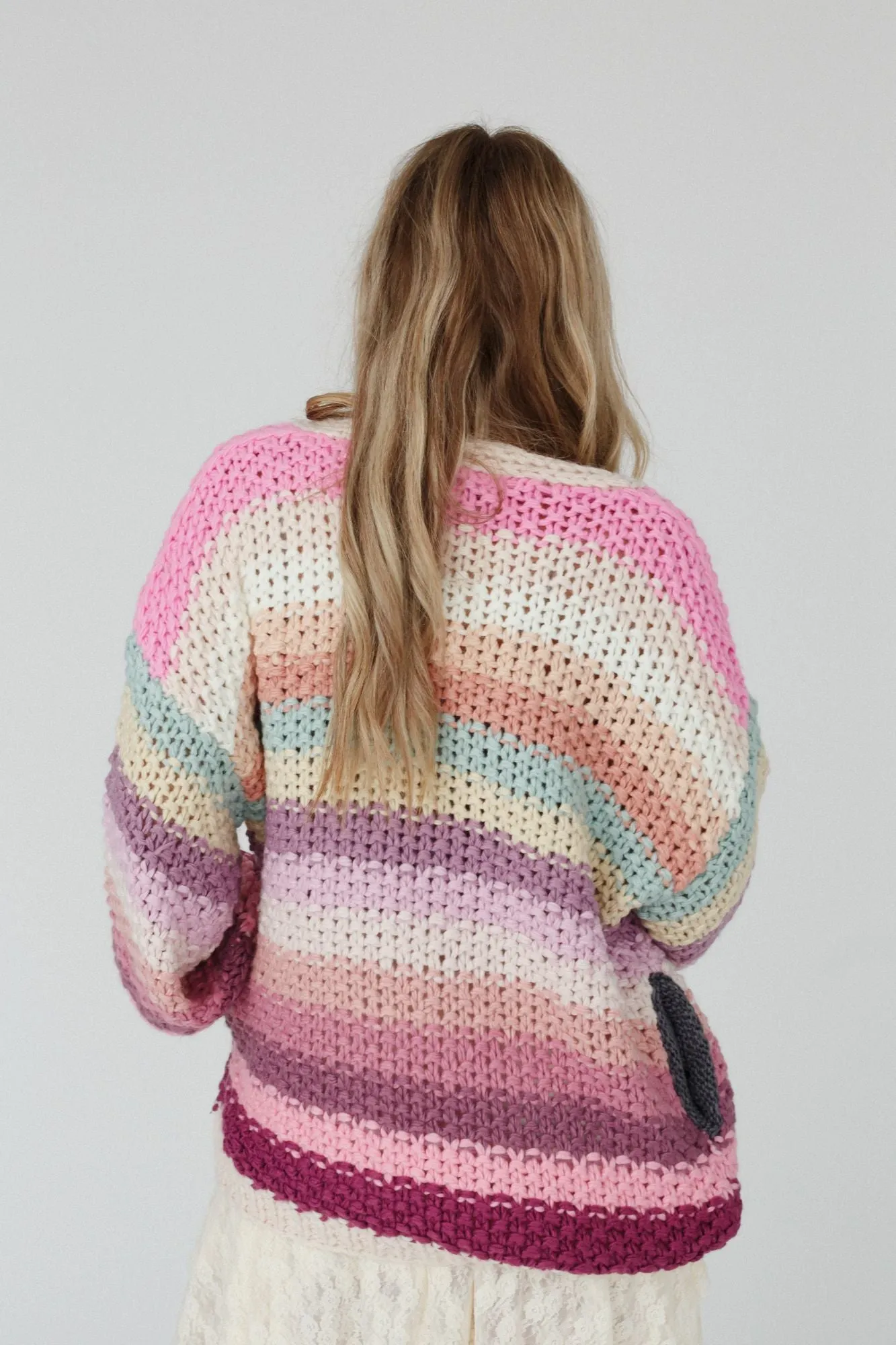 Wrapped up in Color Knit Cardigan - Pink Multi